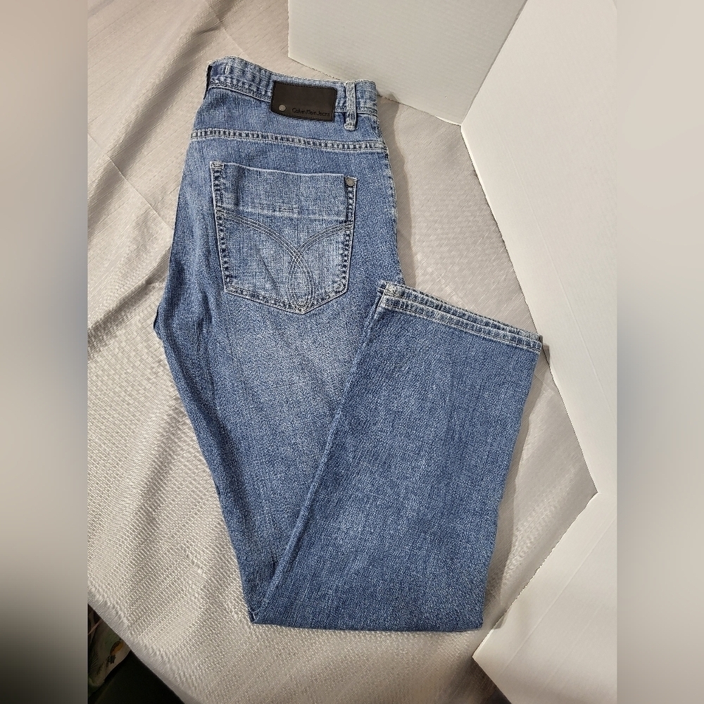 Calvin Klein Men Jeans Light Blue Denim, Size 34x30